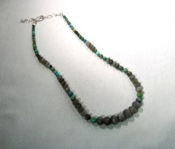 Jay King DTR Turquoise Labradorite Bead Sterling Silver Necklace K1374 - £116.55 GBP