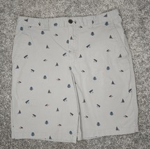 Magellan Shorts Men 33 Gray All Over Print Fly Fishing Print Chino Flies Outdoor - £11.84 GBP