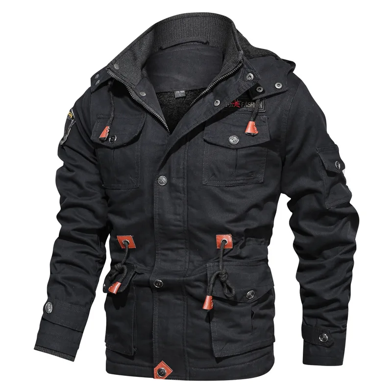 2021 New High Quality Jacket Men&#39;s Street Windbreaker Hoodie Coat Men Plus Velve - £353.14 GBP