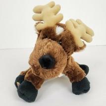 Ganz Webkinz Reindeer Plush Stuffed Animal Brown Black White HM137 No Code - £6.67 GBP