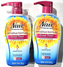 2 Pack Nair Hair Remover Cream Sensitive Formula Shower Power Sunflower ... - £25.15 GBP