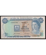 1973 Bermuda QEII One Dollar Crisp High Grade note! Scarce Year/Date! - $24.00