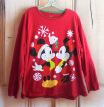 Disney Store Mickey Minnie Mouse Womens 2X Night Gown Night Shirt Mistletoe Kiss - £9.48 GBP