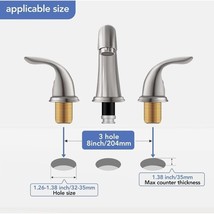 Phiestina 8&quot; 2-Handle Deck Mount Widespread Bathroom Faucet Brushed Nickel - $826.67 MXN