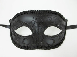 Black Venetian Men Elegant Masquerade Halloween New Years Mardi Gras  Pr... - £7.77 GBP