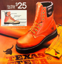 1984 Kmart Texas Steer Work Boots Advertisement Vintage Clothing Leather... - $28.11 CAD