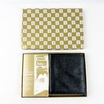 NEW Vtg 70s Cardmaster Buxton Black Leather Cowhide Wallet Soft Bifold Box Tag - £19.57 GBP