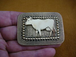 (b-cow-1) Cow love cows farm bovine Victorian BRASS pin pendant - $16.09