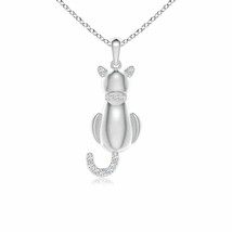ANGARA 1.1mm Classic Diamond Cat Pendant Necklace for Women in Silver - £177.88 GBP