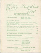 Magnolia Inn Lunching Menu Atlanta Georgia 1951 Mariann Kidd  - £45.50 GBP