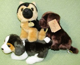 Miyoni Plush Dog Lot Aurora Plush Stuffed w/NECK Tags German Shepherd Beagle Lab - £12.62 GBP