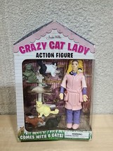 Crazy Cat Lady 8&#39;&#39; Action Figure Set 6 Cats Funny Gag Gift Sealed Archie Mc Phee - £11.21 GBP