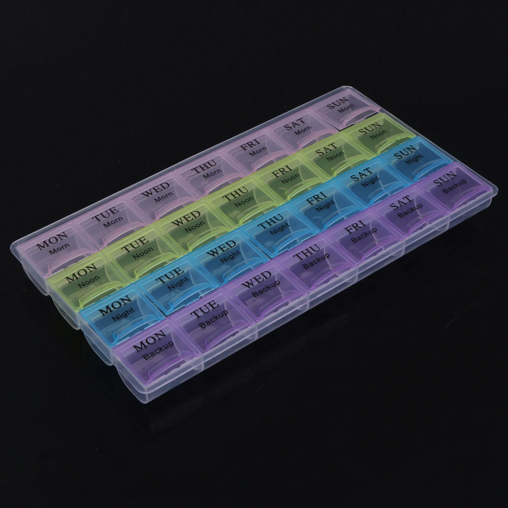 28-Compartment 7 Days Pills Boxes Portable Medicine Tablet Dispenser Sealed Week - $25.00