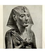 1942 Egypt Akhnaton Statue Historical Print Antique Ephemera 8x5  - $27.41 CAD