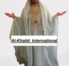 New Sea Green Dress Georgette Kids Special Kaftan Girls Moroccan Wedding... - $72.05