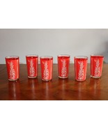 6x Vintage Culver Red Gold Siam Thai Goddess Tumbler Highball Drinking G... - $29.99