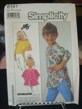 Simplicity 8141 Girl&#39;s Loose Fit Knit Top Pattern - Size 4/5/6 Chest 23-25 - £10.92 GBP