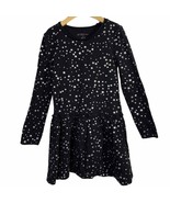 BCBG girls black dress with silver metallic stars - £9.66 GBP