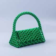 Retro Triangle Bag Handmade Beaded Woven Bag Bead Handbag Hobo Flap Evening Bag - £39.76 GBP