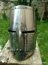 18 GaugeMedieval Vintage Crusader Armor Templar knight Handmade Helmet - $131.37