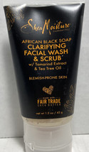 Shea Moisture Africian Black Soap Clarifying Facial Wash &amp; Scrub Travel ... - $4.94