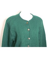 Bridgewater Pine Green Wool Cardigan Button Long Sleeve Sweater Size M V... - £30.51 GBP