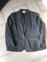 Vintage Pendleton Women&#39;s Size 12 Solid gray One Button Blazer 100% Virgin Wool - £51.43 GBP