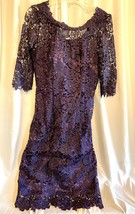 Clocolor Eggplant Purple, Lace Overlay Wiggle Style Dress See Measuremen... - £18.33 GBP