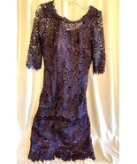 Clocolor Eggplant Purple, Lace Overlay Wiggle Style Dress See Measuremen... - £18.32 GBP