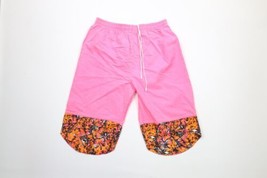 Vtg 90s Streetwear Mens Large Faded Long Fit Abstract Surfing Shorts USA Pink - £35.79 GBP