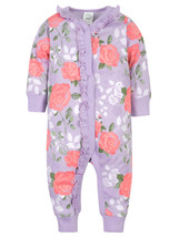 Gerber Organic Baby Girls Coveralls Purple Rose Size 12 Months - £15.65 GBP
