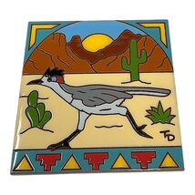 Desert Roadrunner 6X6 Colorful Hand Glazed Decorative Southwestern Tile ... - $35.98