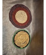 Vintage Set Of  Woven Straw Trivets Hot Pads 1970s Great For Table - $10.65