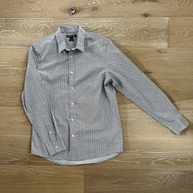 Michael Kors Printed Slim Fit Long Sleeve Button Down Dress Shirt Large ... - $24.99