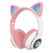 Bakeey STN-28 Over-Ear Gaming bluetooth 5.0 Headset Glowing Cat Ear Headphones F - £31.80 GBP