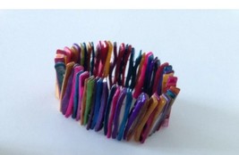 multicolored shell stretch bracelet - £15.73 GBP