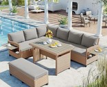 Merax Patio Furniture Sets Outdoor, All Weather Sectional PE Rattan Sofa... - $1,478.99
