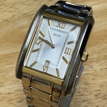 Relic Quartz Watch ZR77108 Men 50m Dual Tone Rectangle Date New Battery 7.25&quot; - $23.74