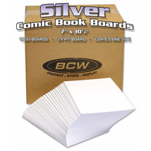 1 case of 1000 (Bulk) BCW 7&quot; x 10&quot; Silver Age Comic White Backing Boards - £117.12 GBP