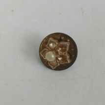 Vintage Jewelled Flower With Faux Pearl Center Lapel Hat Pin - $4.37