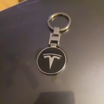 TESLA Keychain, High Quality Mirror Finish, BLACK Tesla Logo - $11.83