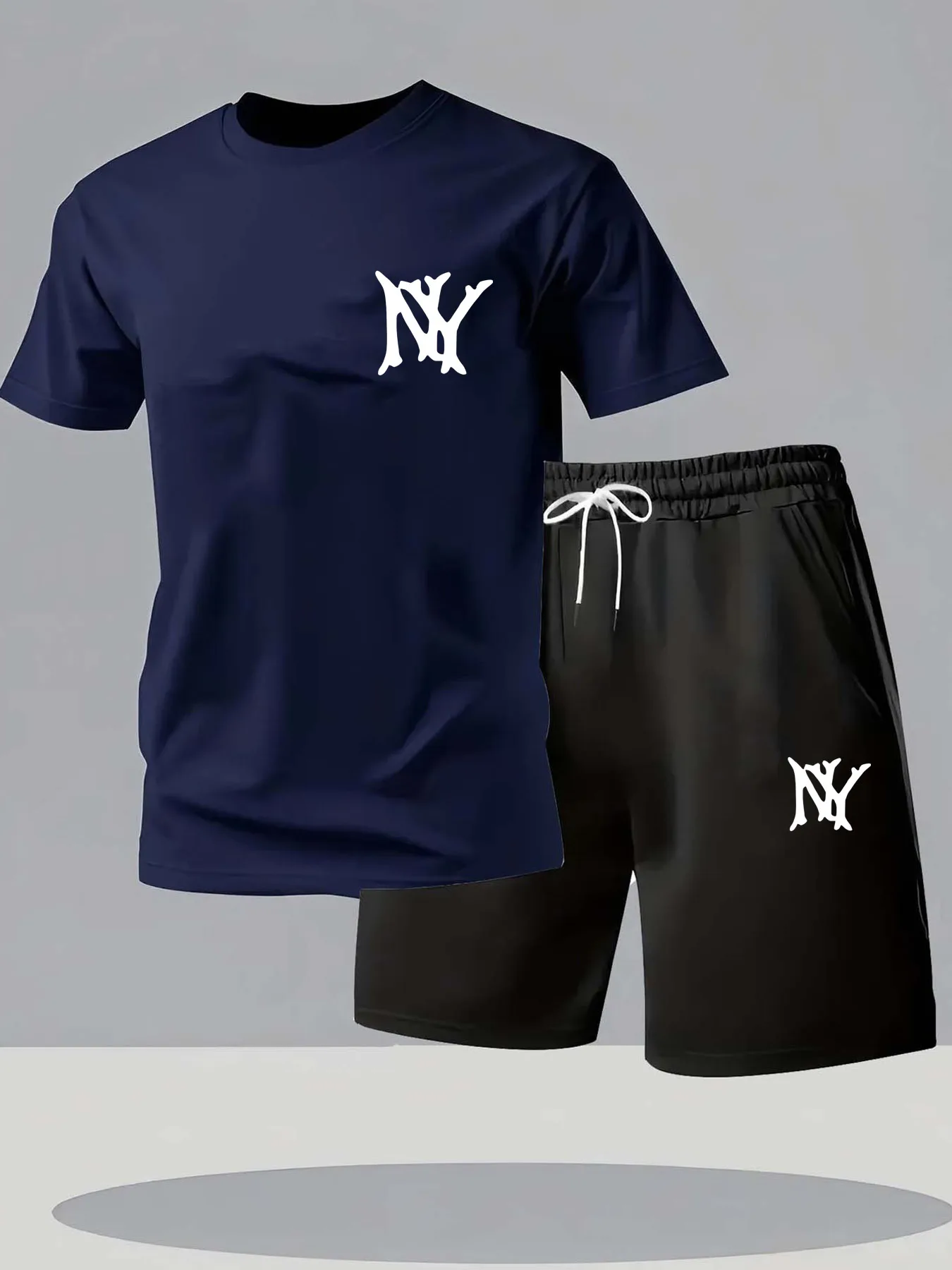 Sports Tracksuits Two-Piece Set Breathable Workout Tracksuit T-Shirt Sho... - $47.86 CAD