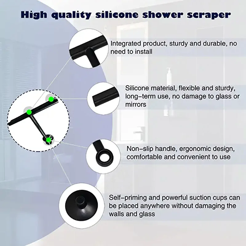 House Home Window Cleaner GlA Door Shower Scraper Rubber Window Household Water  - £19.79 GBP