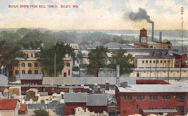 Berlin Railroad Shops Aerial View Beloit Wisconsin 1909 postcard - $6.93