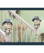 Set Of 2 Scarecrow Harvest Thanksgivig Staircase Post Toppers Halloween ... - £11.31 GBP