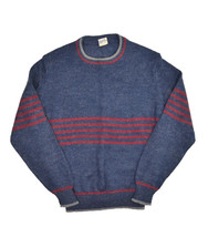 Vintage Levis Sweater Mens XL Blue Striped Crewneck Jumper Acrylic Wool ... - £22.60 GBP