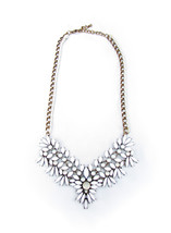 Vintage-Inspired White Boho Statement Necklace, Southwestern Bohemian Style - £15.98 GBP