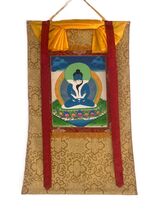 BUDDHA SHAKTI SAMANTABHADRA ORIGINAL TIBETAN THANGKA PAINTING WITH SILK ... - $161.72