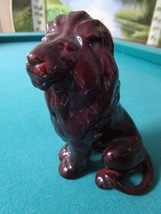 Zsolnay Eosin Large LION Figurine,  Deep Red [*ZS] - £98.92 GBP