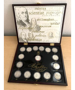 COMPLETE SET 1948-1963 Benjamin Franklin Silver Half Dollar in Wood Disp... - £352.11 GBP